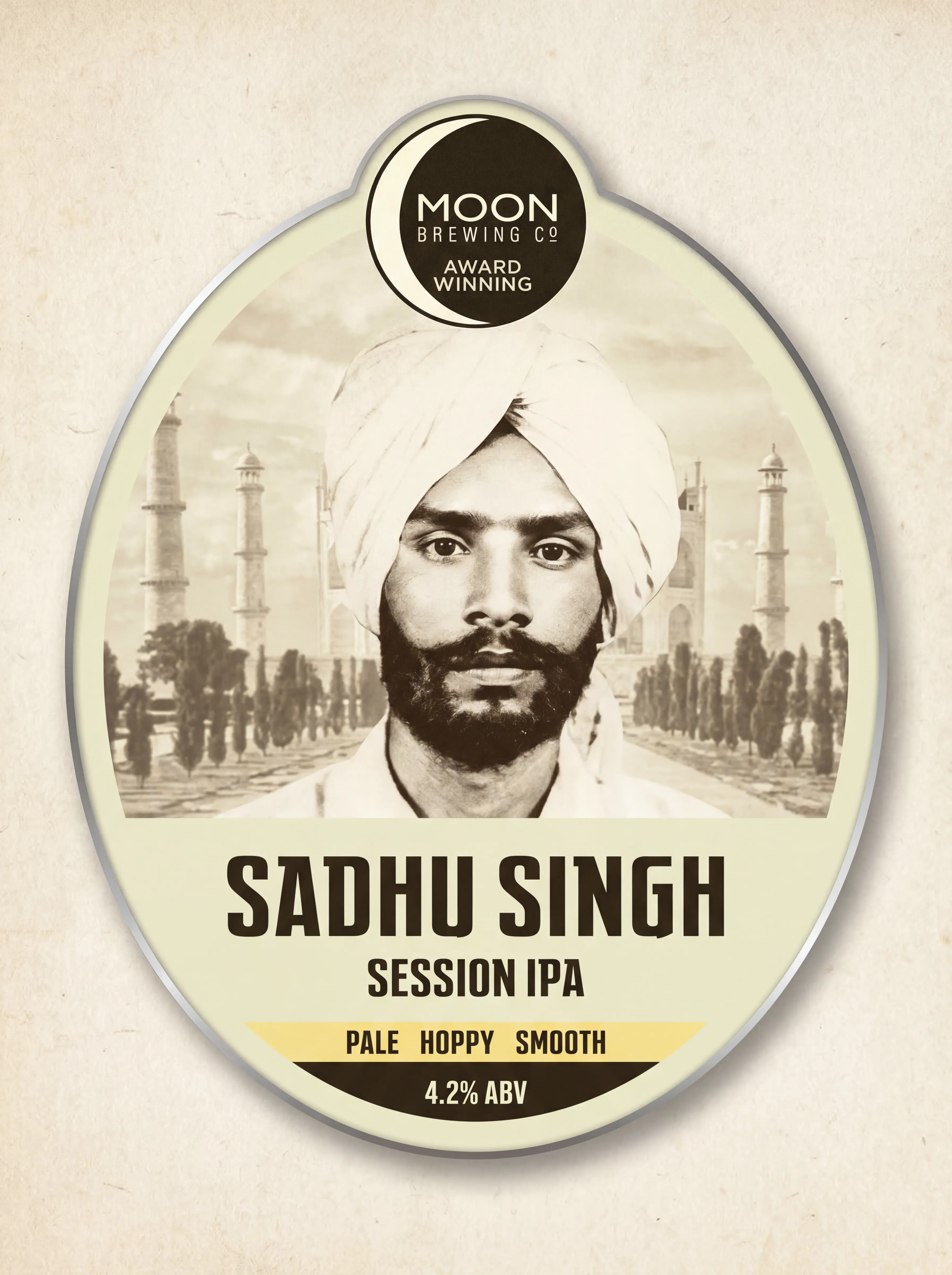 Sadhu Singh IPA Ale — craft beer brewed on-site at Fizzy Moon Brewhouse